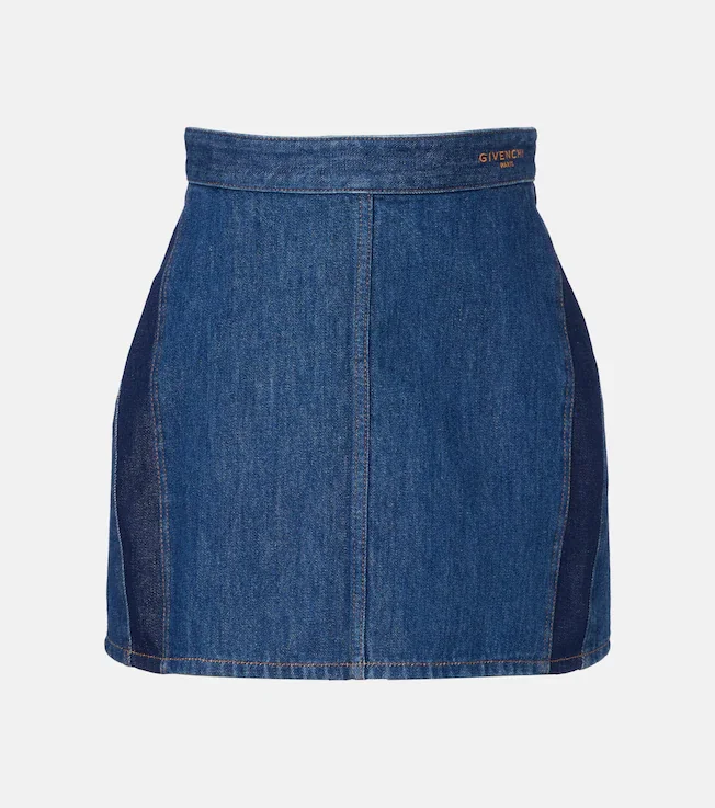 Logo denim miniskirt