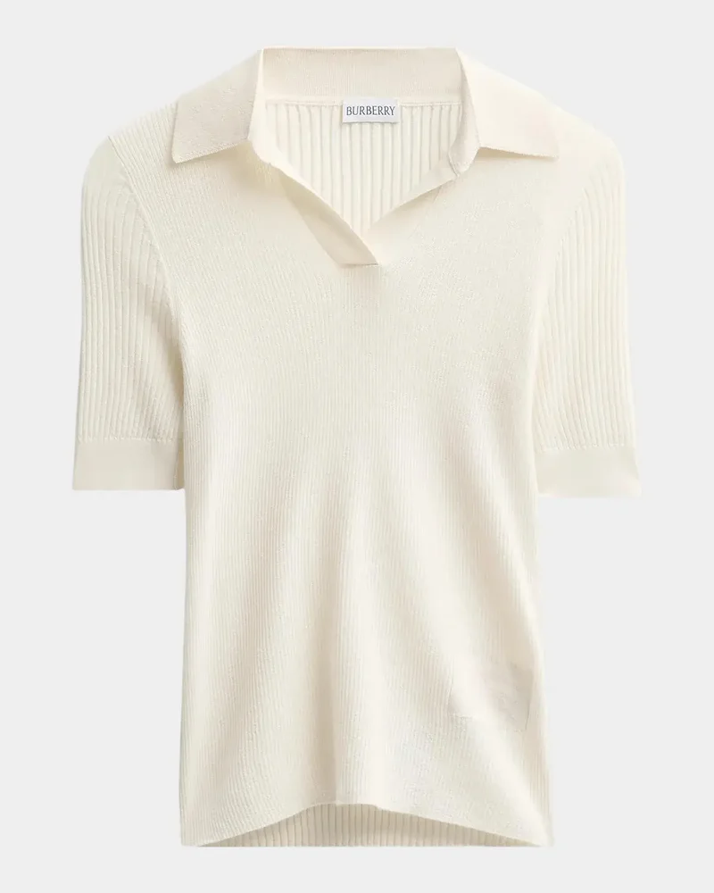 Rain Rib-Knit Cashmere Polo Shirt