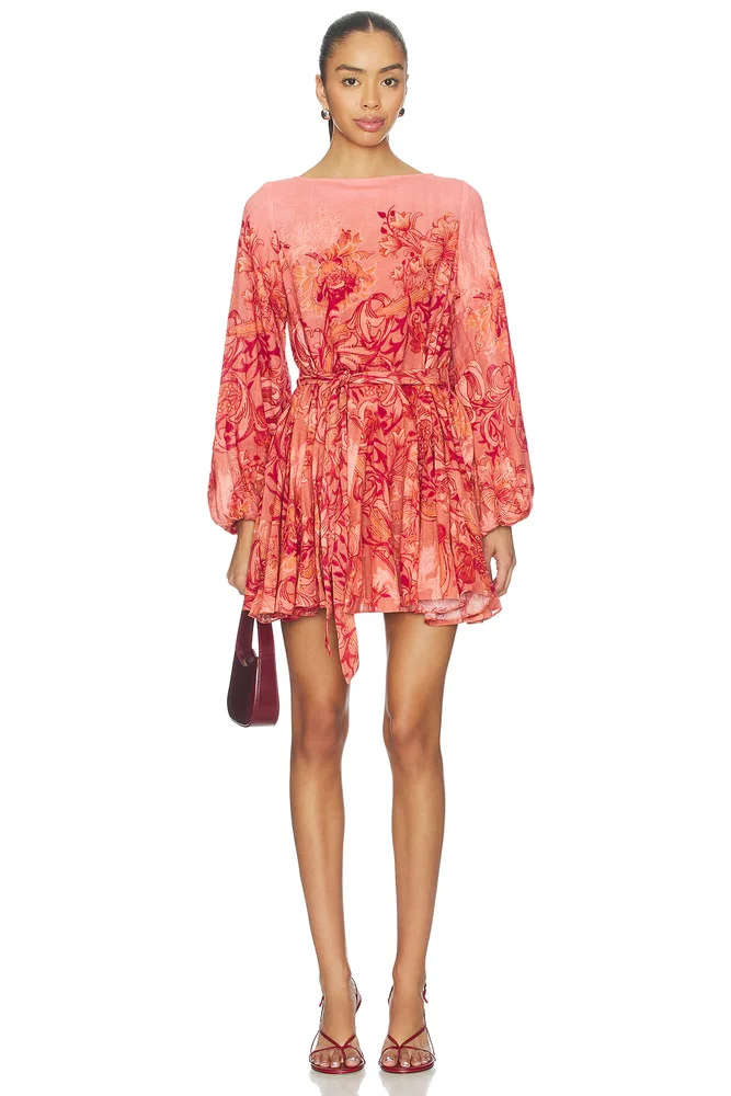 Mini Dress With Tie Up Belt