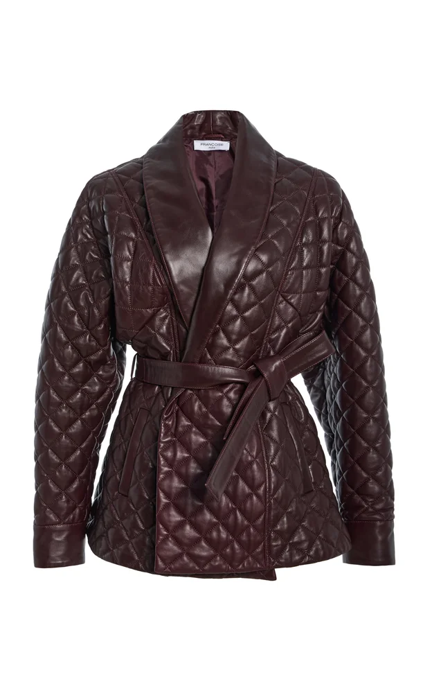 Costello Quilted Leather Wrap Jacket