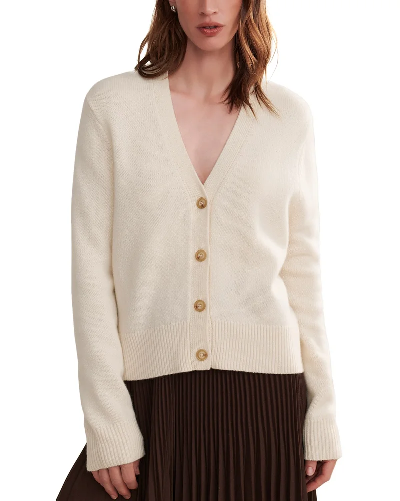 Colette Cashmere V Neck Cardigan Sweater