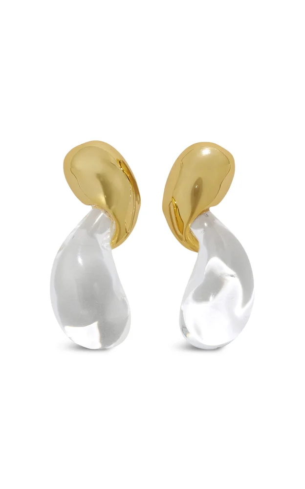 Liquid Lucite 14K Gold-Plated Earrings