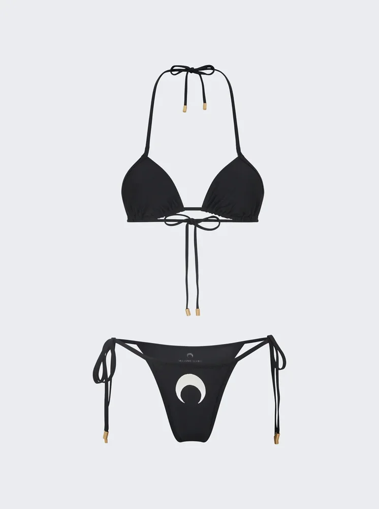 Triangle Jersey Bikini Set BLACK