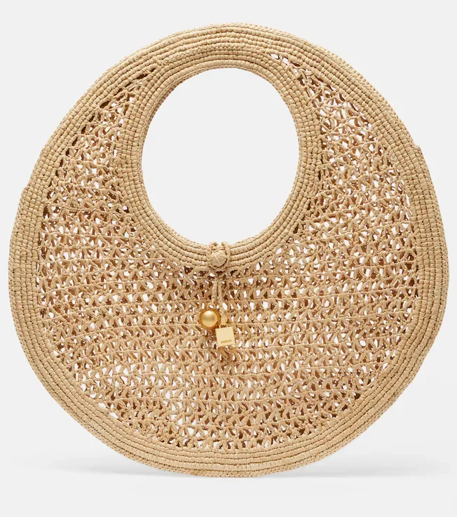 Spiaggia raffia top-handle bag