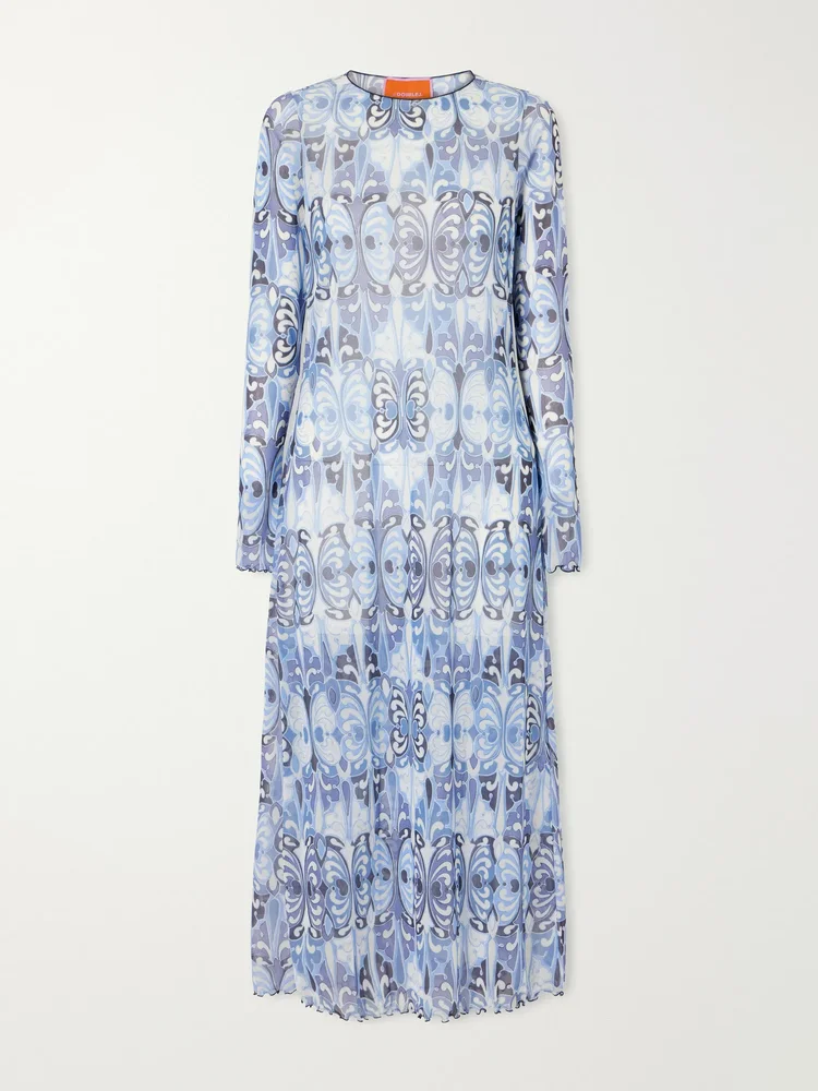 Slinky Swing printed chiffon midi dress