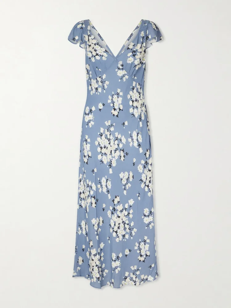 Cathy floral-print crepe midi dress