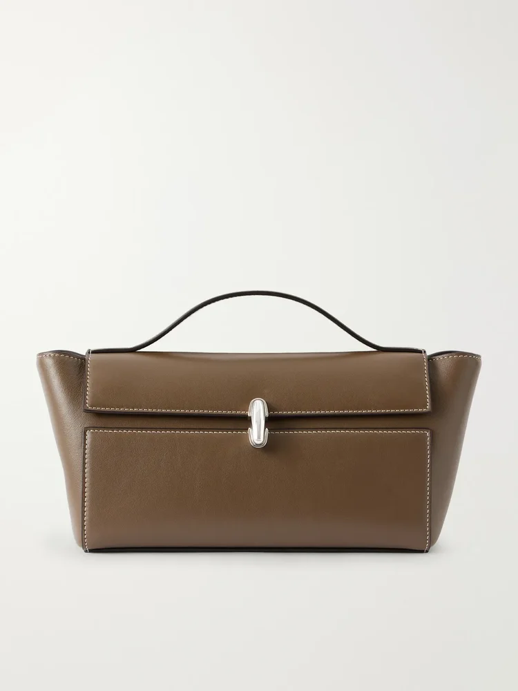 Symmetry Trapeze Pochette leather tote