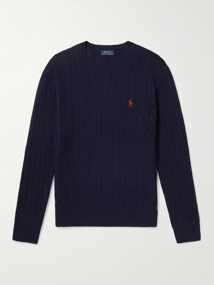 Cable-Knit Wool and Cashmere-Blend Sweater