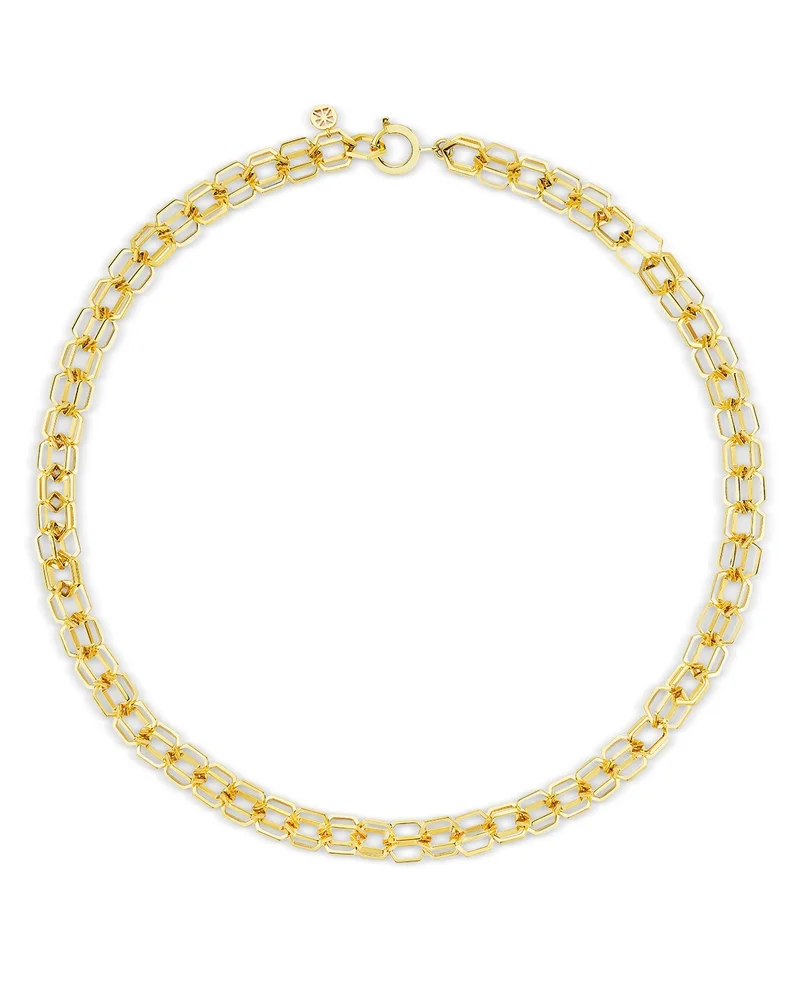 18K Yellow Gold Be Home Double Cable Link Chain Necklace, 17"