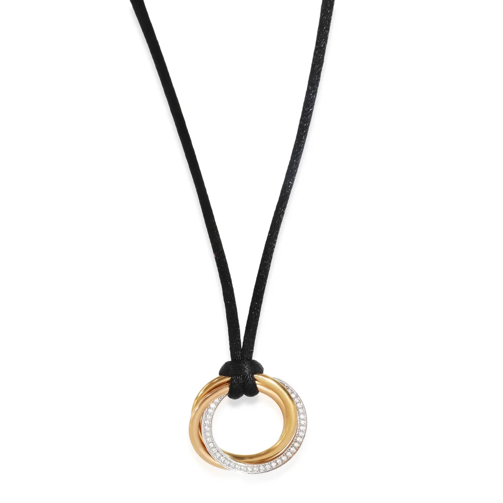 Pre-Owned Trinity Necklace, 3-Tone Gold with Diamond, Medium Model