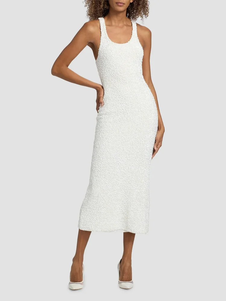 Nia Sequined Knit Midi-Dress