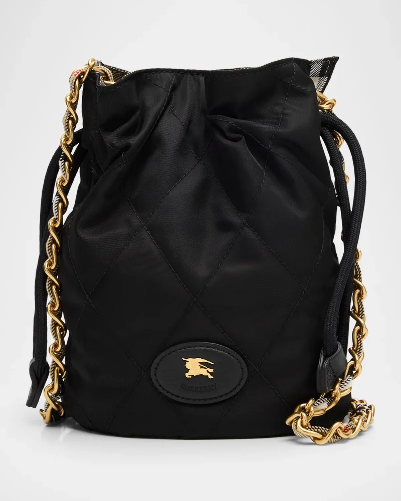 Horseshoe Quilted Nylon Pouch Bag