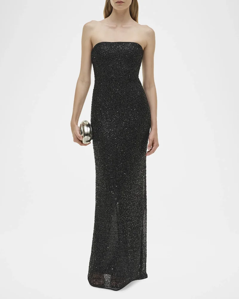 Xyla Strapless Sequin Column Gown