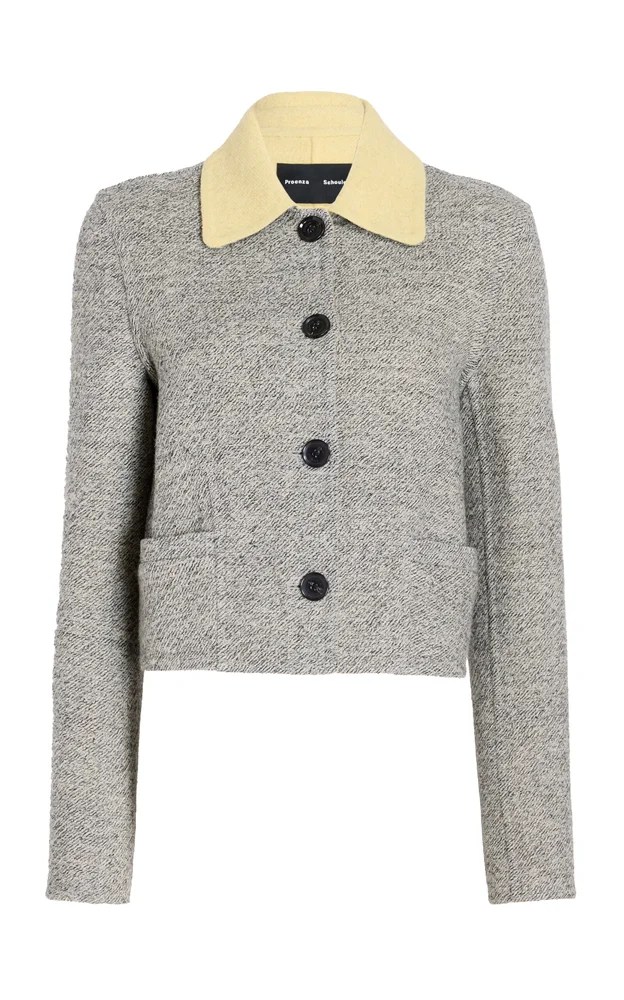 Gaelle Cropped Wool-Blend Jacket
