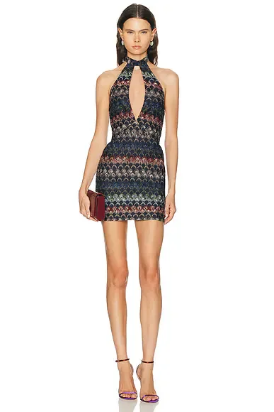 Keyhole Halter Mini Dress