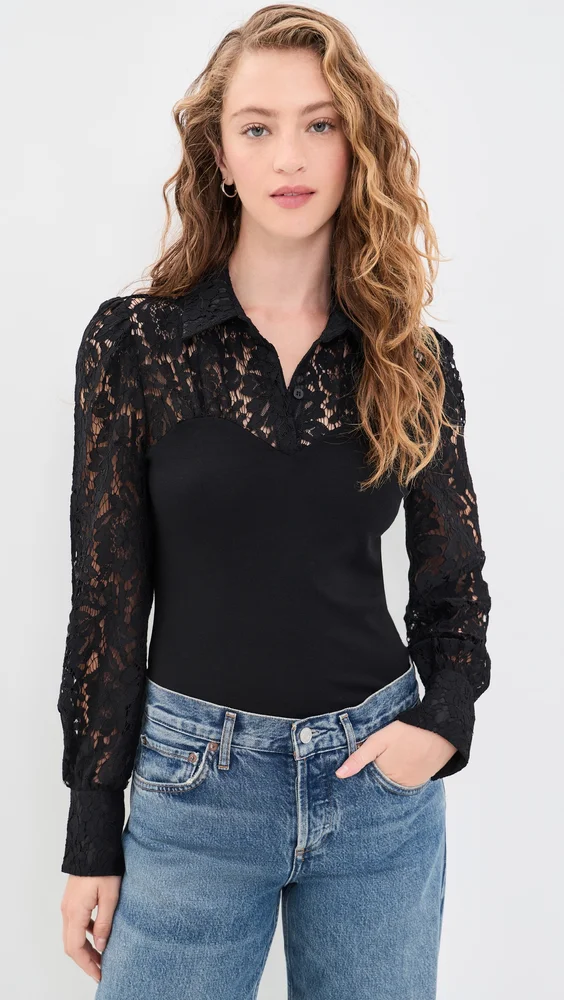 Franny Lace Combo Blouse