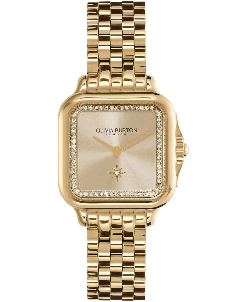 Grosvenor Soft Square Gold-Tone Stainless Steel Bracelet Watch 28mm