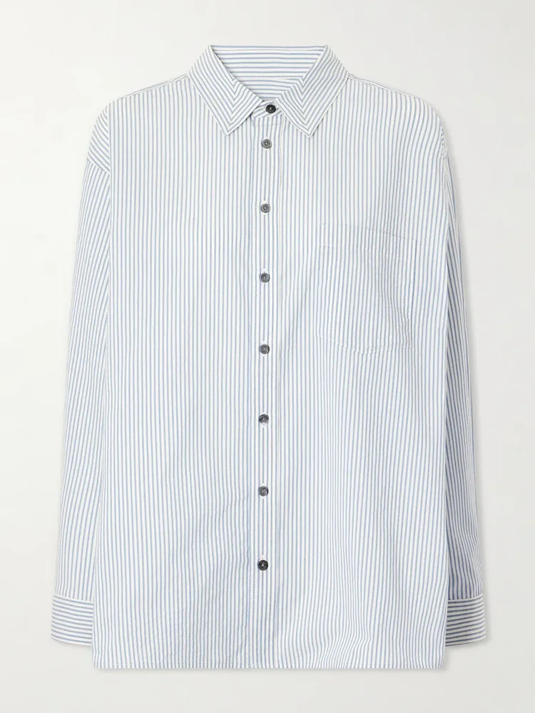 Nolan cotton-blend seersucker shirt