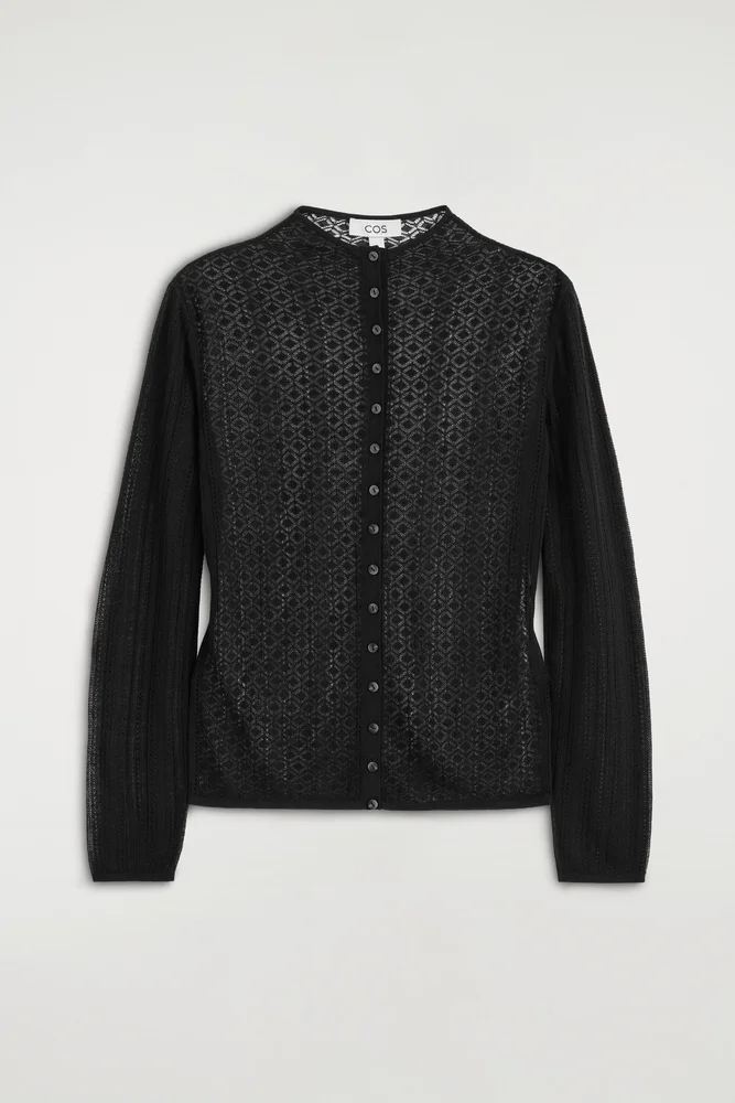 Diamond Knit Lace Cardigan