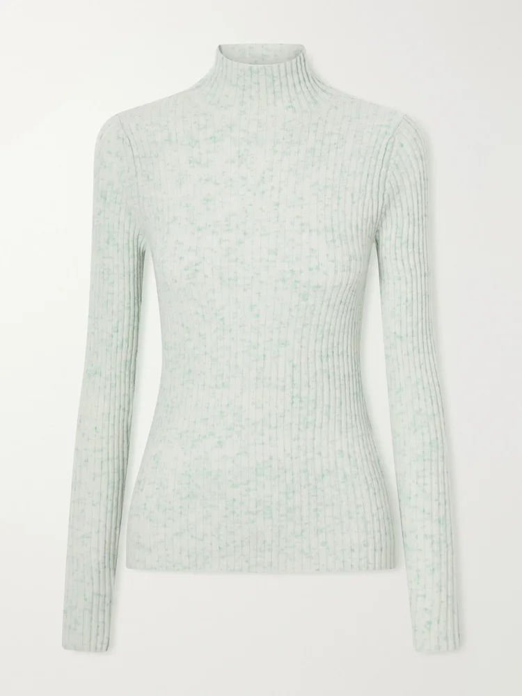 Ribbed cashmere turtleneck sweater