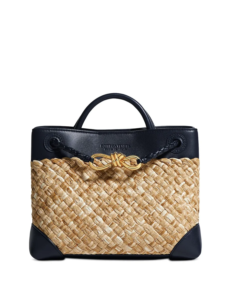 Andiamo Small Intreccio Raffia Top Handle Bag