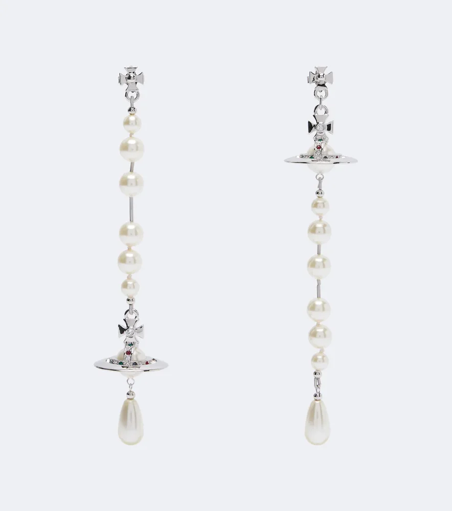 Orb embellished drop earrings