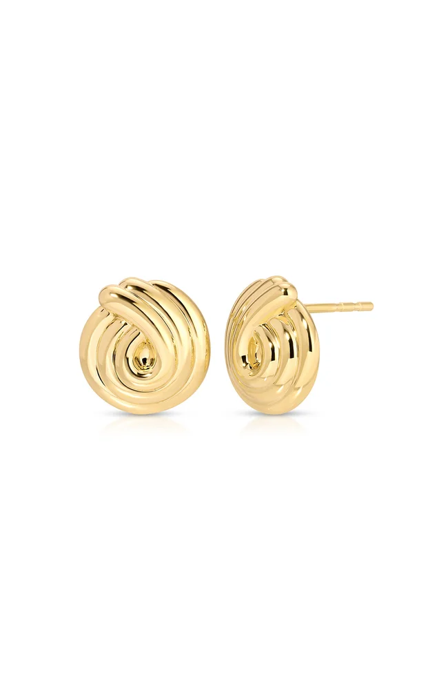 14K Yellow Gold Stud Earrings