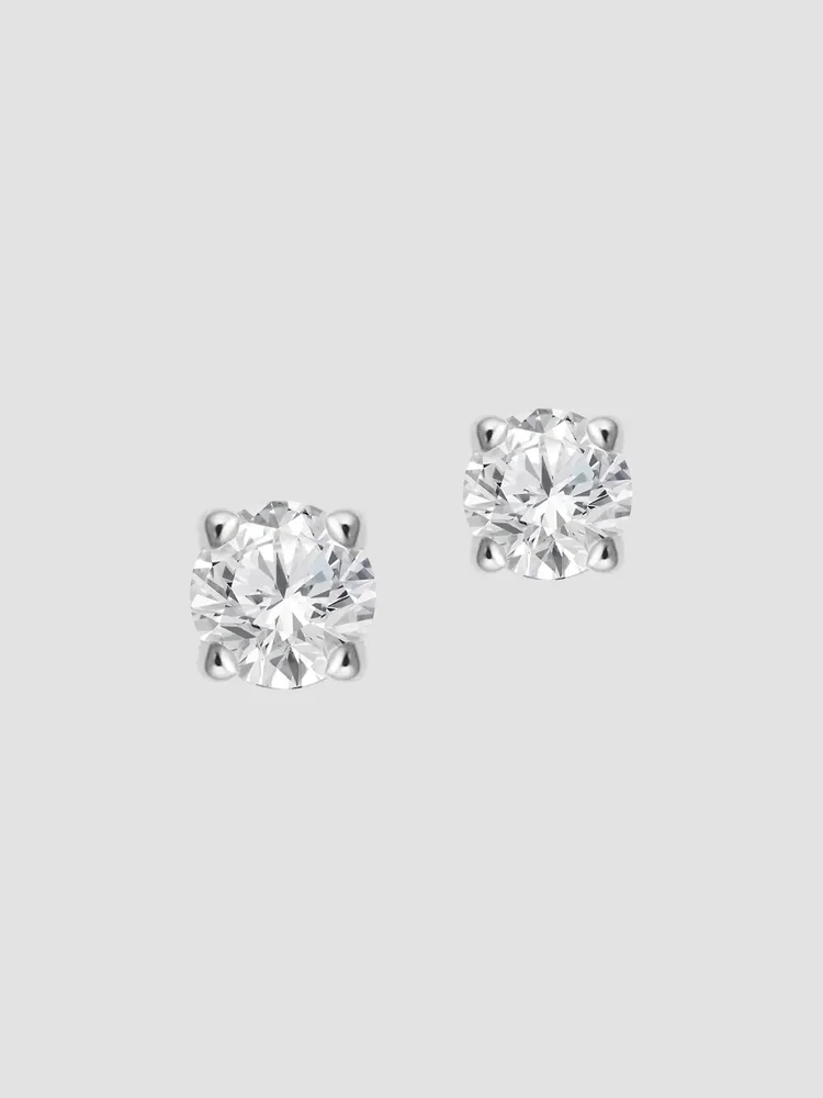14K White Gold Shine Bright Diamond Small Stud
