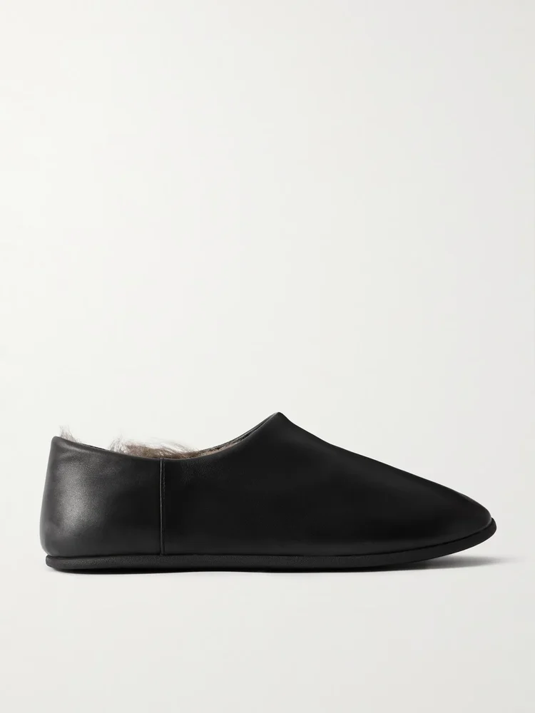 Big Boot shearling-lined leather slippers