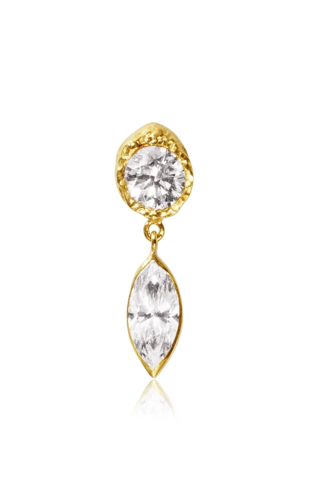 18k Yellow Gold Élise Marquise Diamond Drop Single Earring 1ct