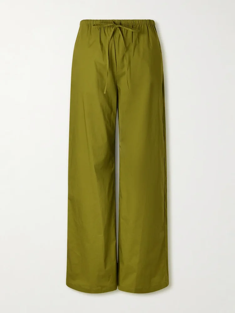 Mateo stretch-cotton wide-leg pants