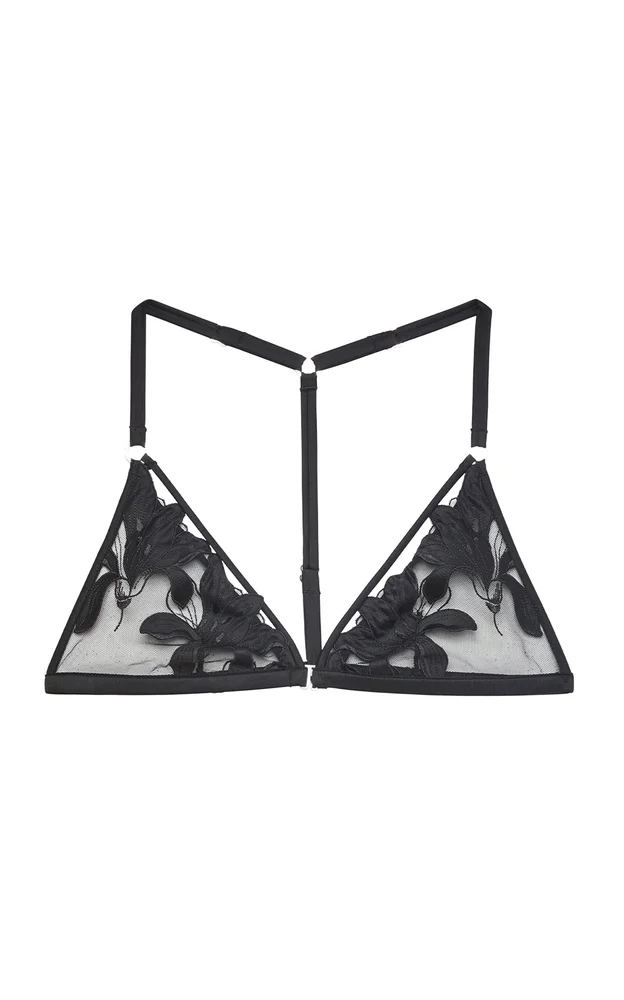 Lily Embroidery Racer Triangle Bra