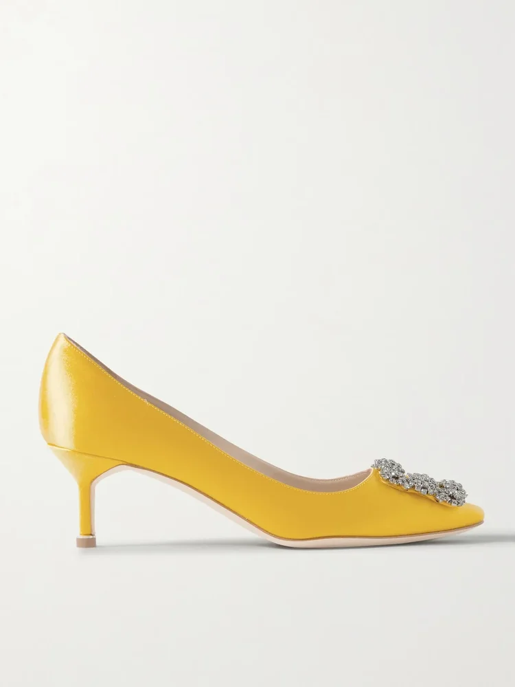 Hangisi 50 crystal-embellished satin pumps