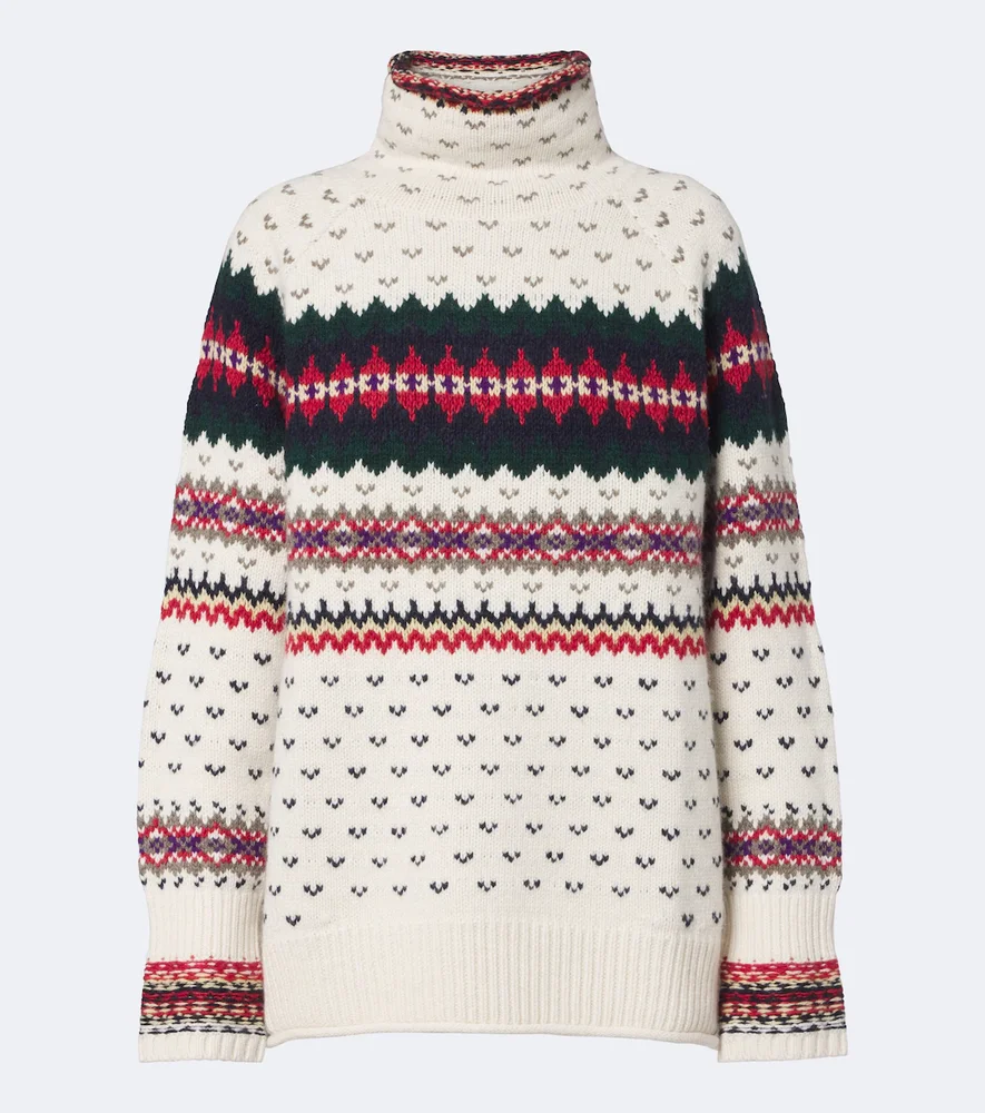 Fair Isle wool, cotton, and alpaca sweater