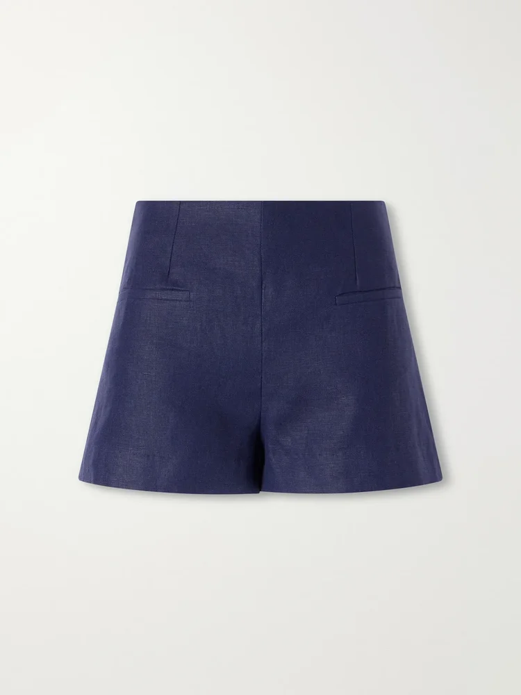 Leora high-rise linen shorts