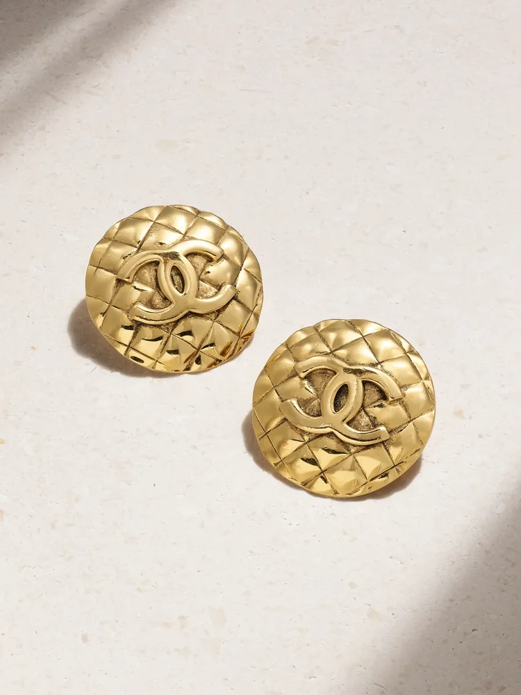 Gold-plated clip earrings