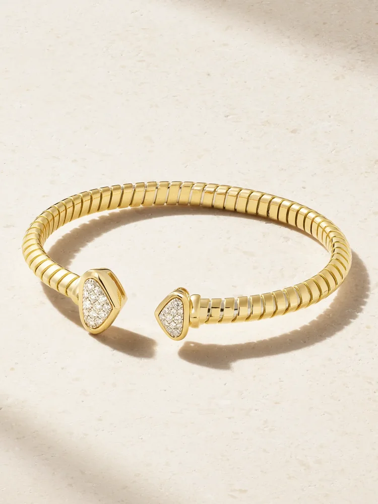 Trisolina small 18-karat gold diamond bracelet