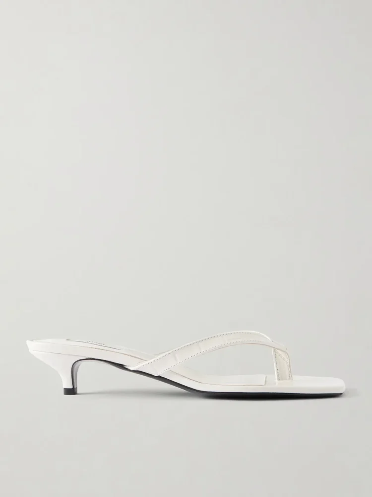 Naplack leather thong sandals