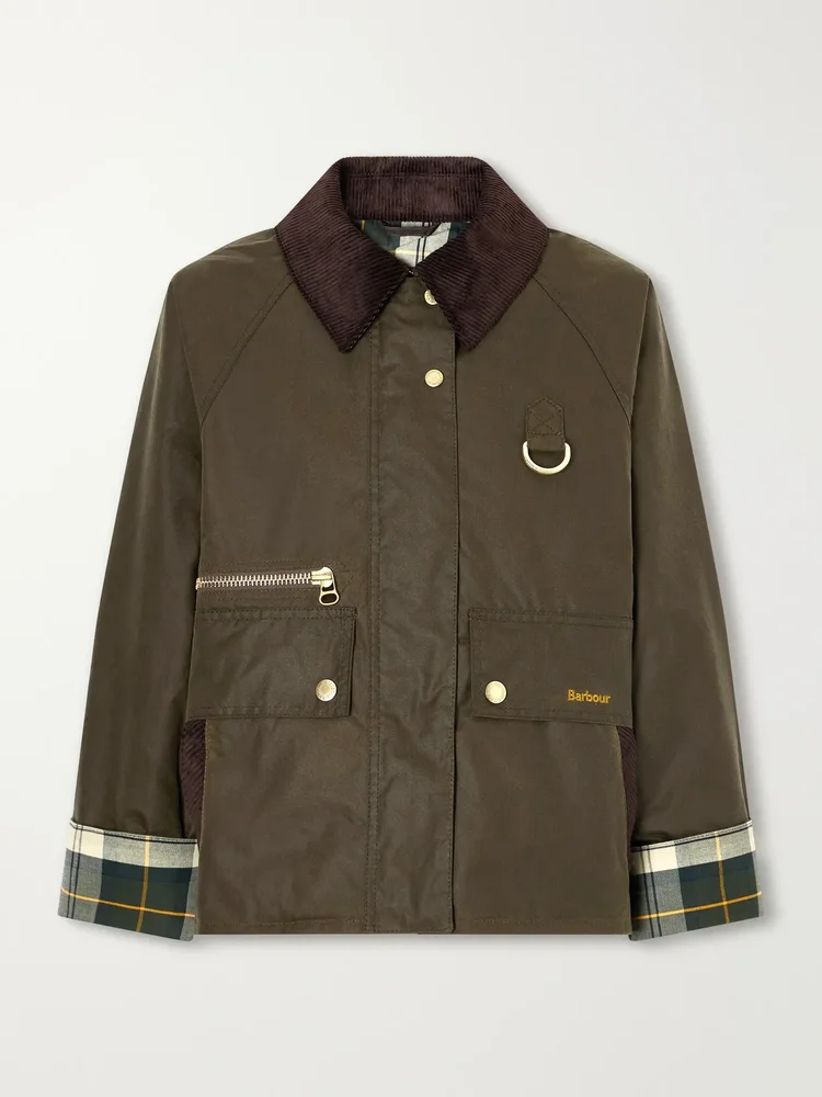 Cottingham corduroy-trimmed waxed cotton-canvas jacket