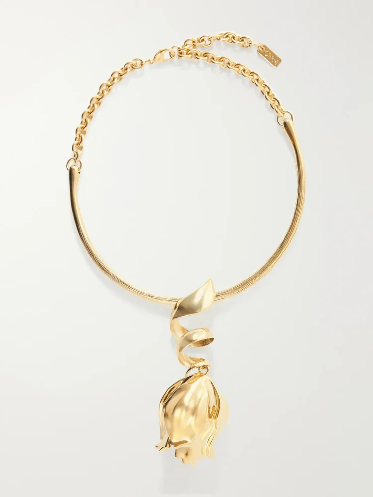 Tulip gold-tone necklace