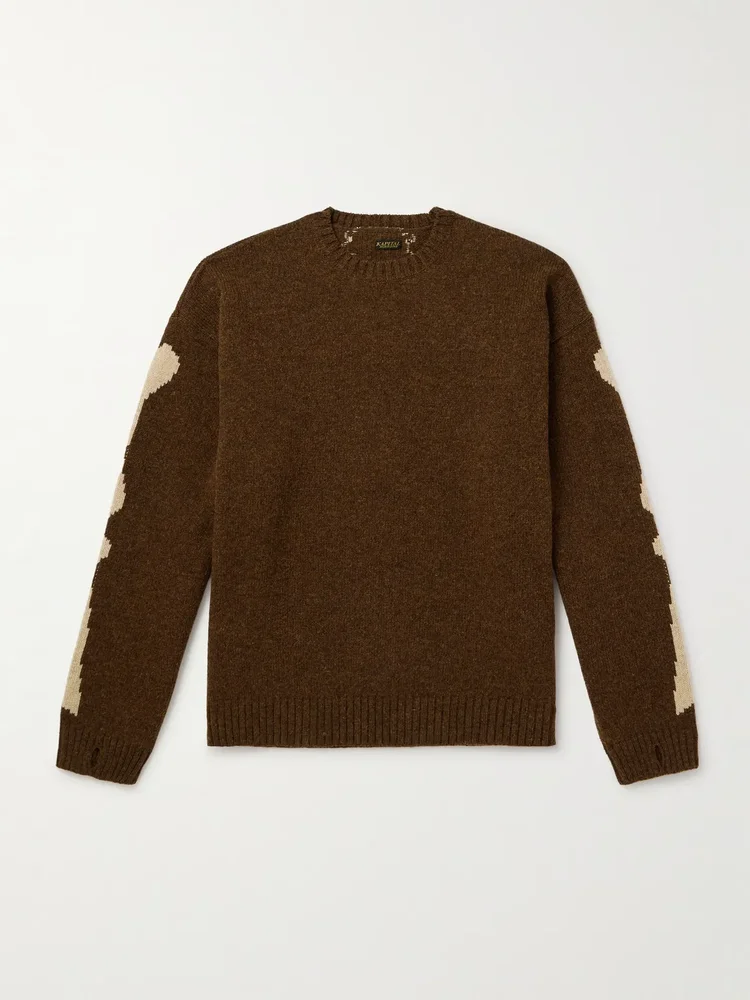 Oversized Intarsia Wool Sweater