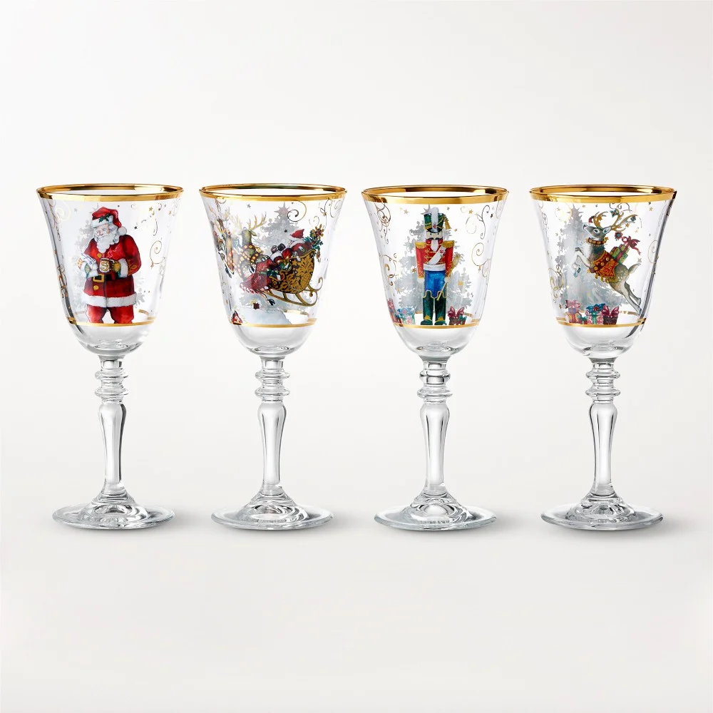 'Twas the Night Before Christmas Wine Glasses, Set of 4