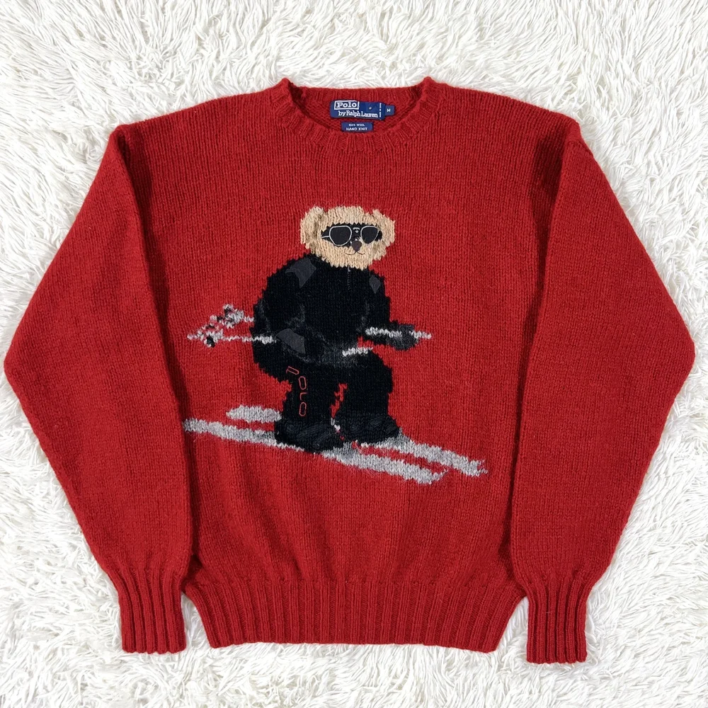 Vintage 90s Polo Ralph Lauren Polo Bear Ski Sweater
