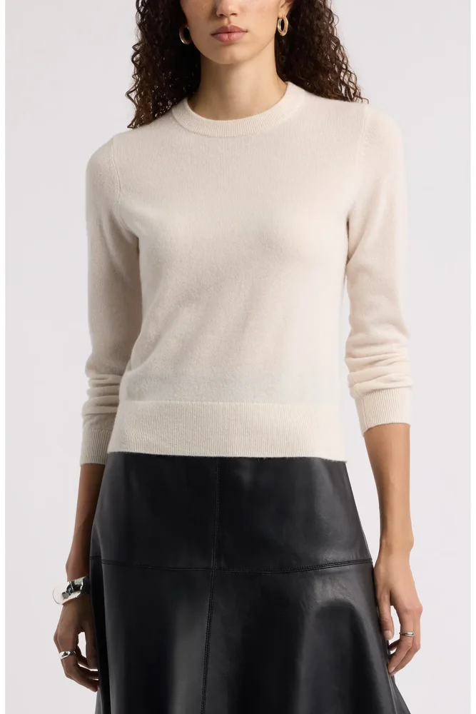 Shrunken Cashmere Crewneck Sweater