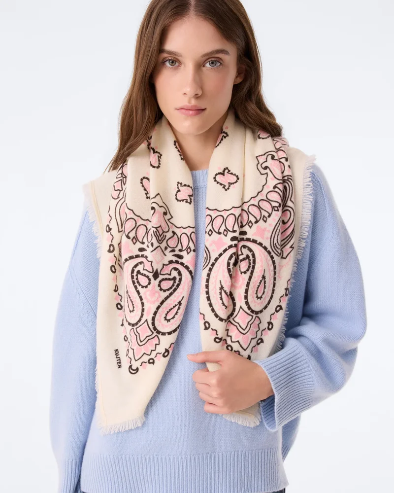 Kujten Large Bandana Hachiko Bico Blush White