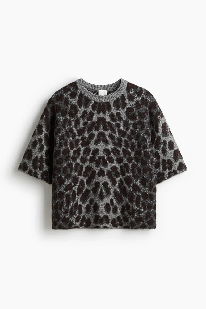Boxy Jacquard-Knit Sweater