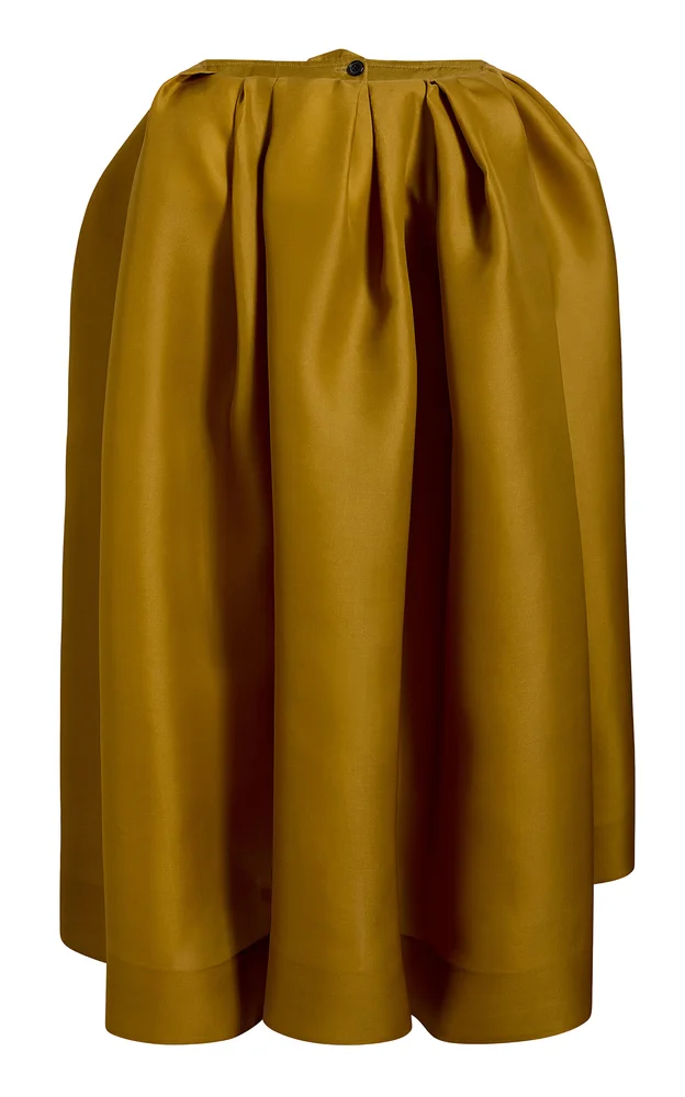 Adara Silk Twill Organza Maxi Skirt