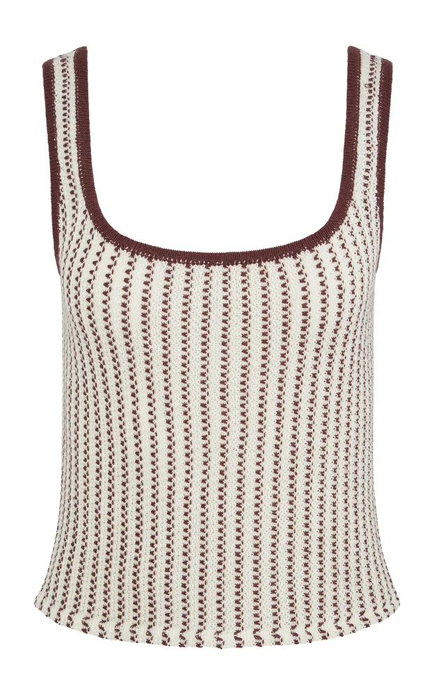 Crochet Knit Square Neck Tank