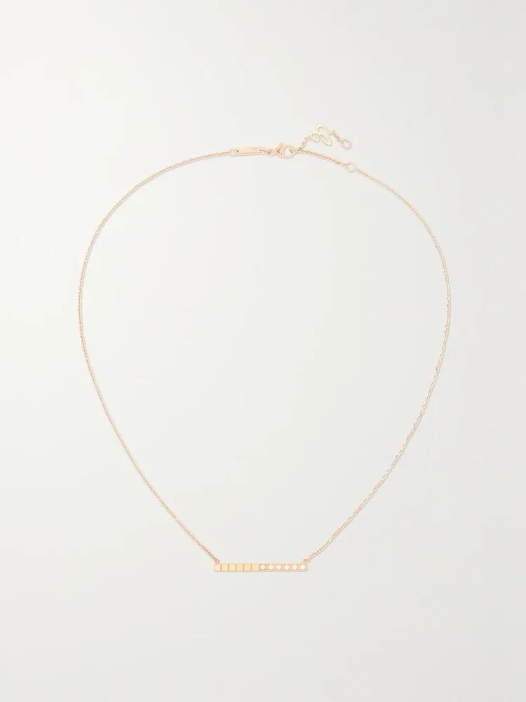 Ice Cube Pure 18-karat rose gold diamond necklace