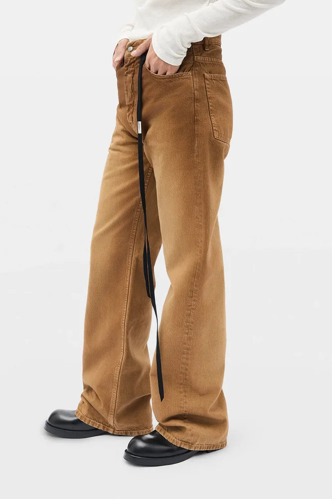 Modest 5-Pockets Relaxed Flared Trousers